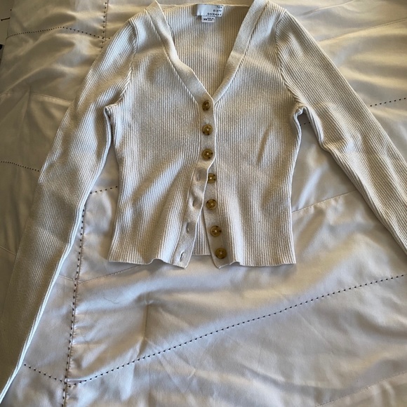 nordstrom brand cream button up sweater - Picture 2 of 2